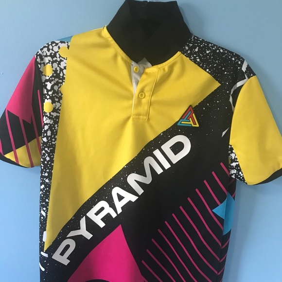 Black Pyramid Geometric Polo Shirt 